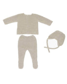 tors childrens wear "Sahara" Beige Knitted Pram Set by martin aranda