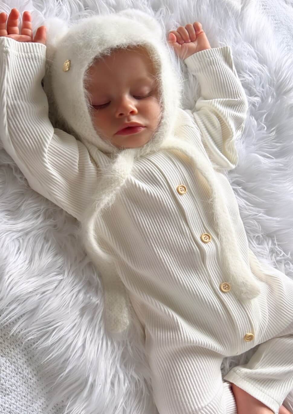 White Ribbed Cotton Playsuit